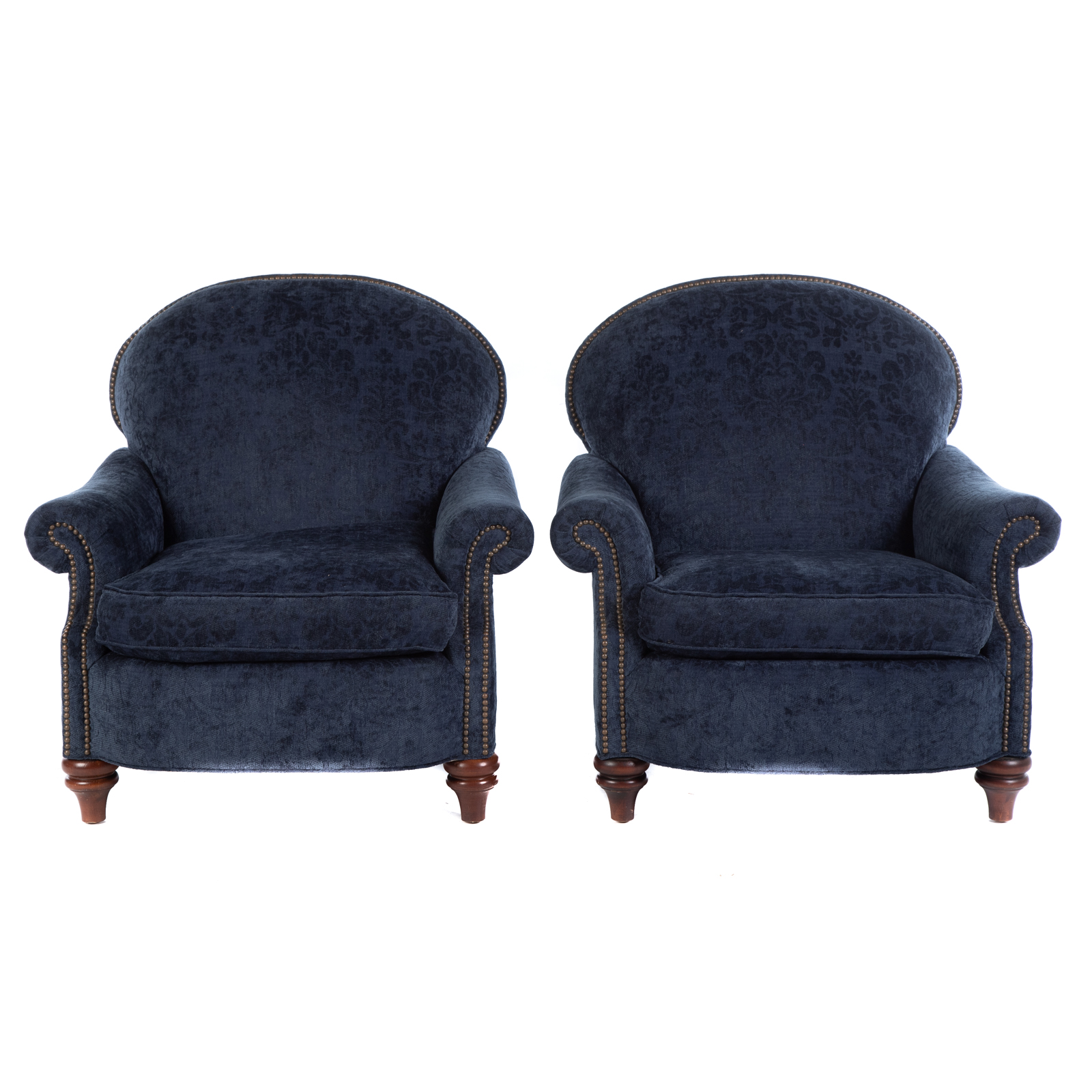 A PAIR OF HENREDON UPHOLSTERED CLUB