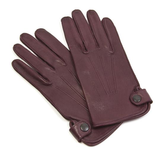 A Pair of Hermes Burgundy Leather