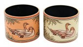 A PAIR OF HERMES ENAMELED NAPK