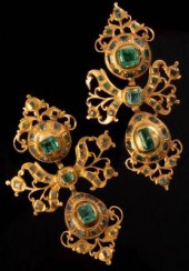 A pair of Iberian emerald ear