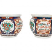 A Pair of Imari Porcleian Jard