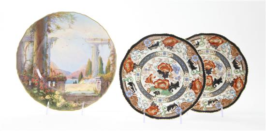 *A Pair of Imari Transfer Decorated