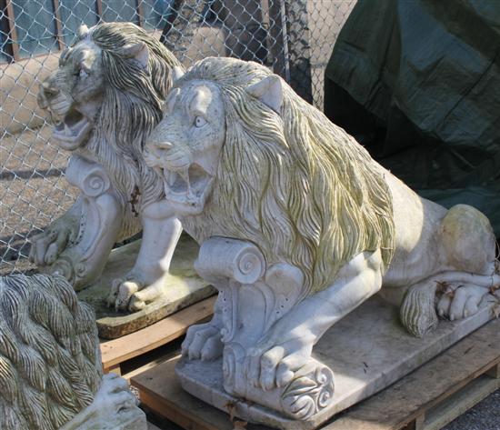 A pair of Indian carved white
