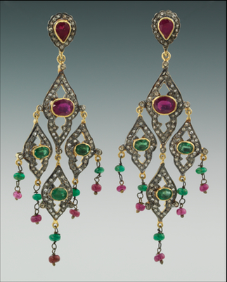 A Pair of Indian Diamond Ruby and