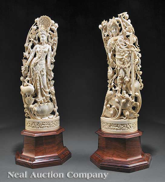 A Pair of Indian Highly Carved