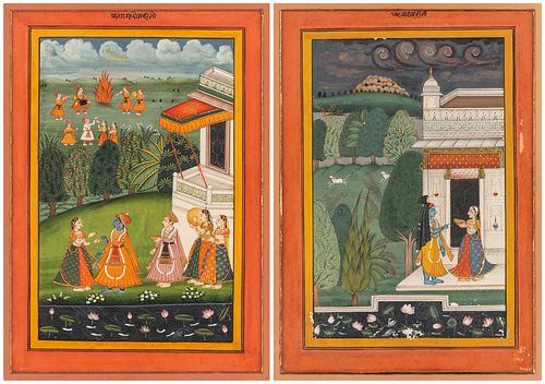 A PAIR OF INDIAN PAINTINGS, 19TH