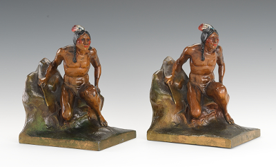 A Pair of Indian Scout Bookends