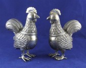 A pair of Indian white metal f