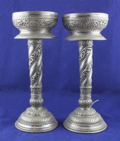 A pair of Indian white metal t