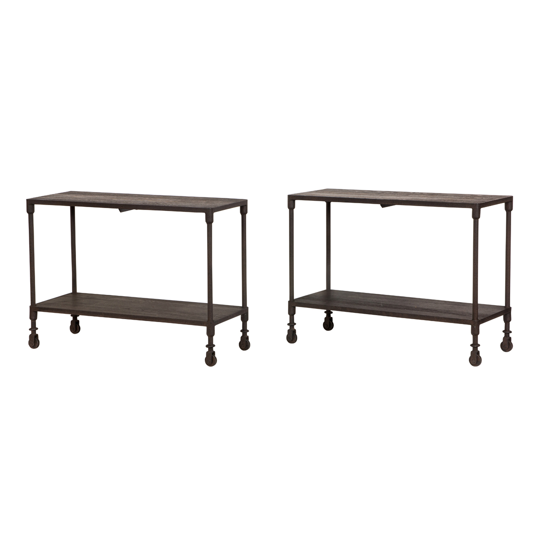 A PAIR OF INDUSTRIAL STYLE TIERED
