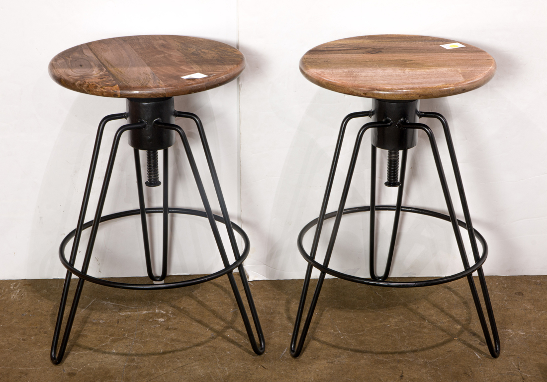 A PAIR OF INDUSTRIAL STYLE SPINNING