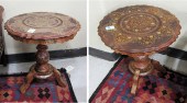 A PAIR OF INLAID SHEESHAM WOOD