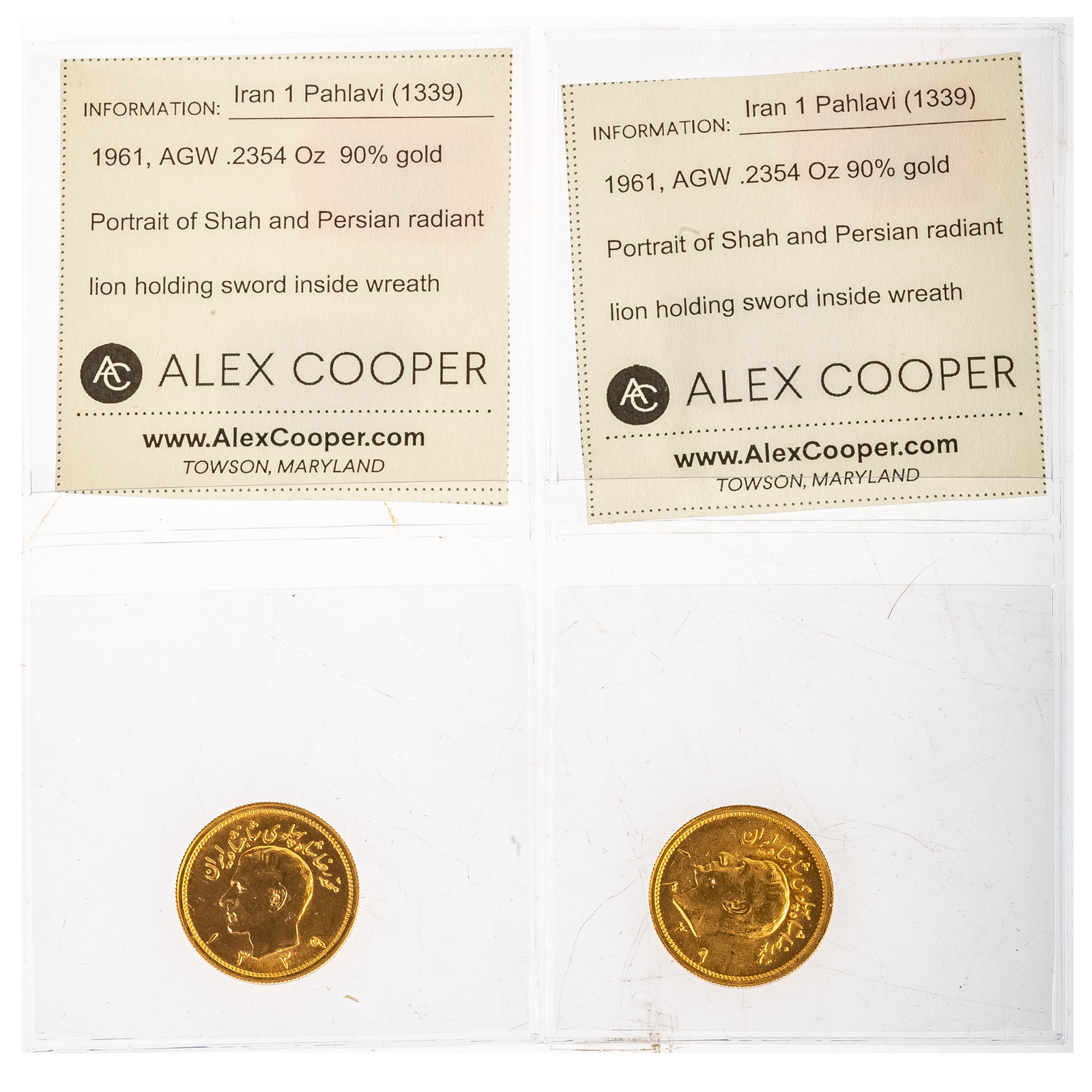 A PAIR OF IRAN - GOLD ONE