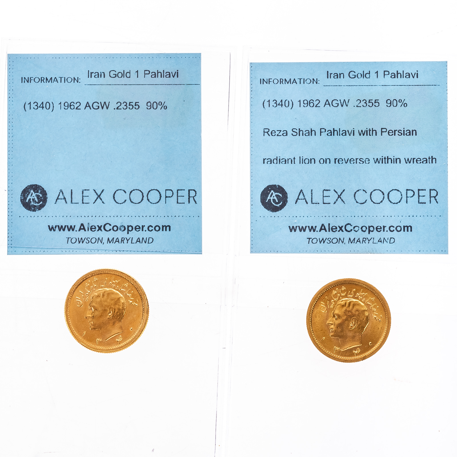 A PAIR OF IRAN - GOLD ONE