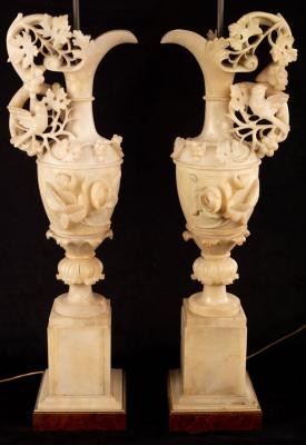 A pair of Italian alabaster