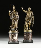 A PAIR OF ITALIAN BRONZE SCULP