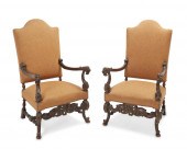 A PAIR OF ITALIAN CARVED WALNU