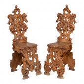 A Pair of Italian Carved Walnu