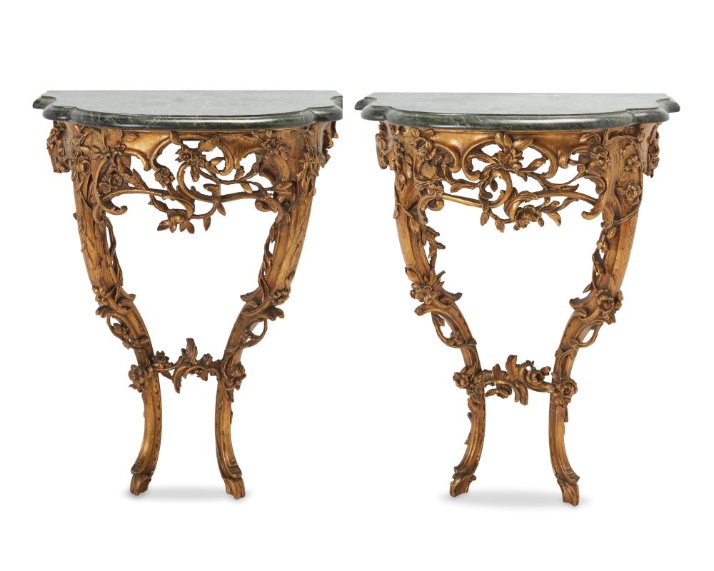 A PAIR OF ITALIAN GILTWOOD WALL