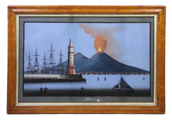 A Pair of Italian Gouache Harbor