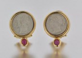 A Pair of Italian Lava Cameo a