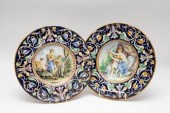 A pair of Italian majolica cha