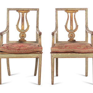 A Pair of Italian Painted and