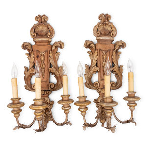 A Pair of Italian Painted Sconces