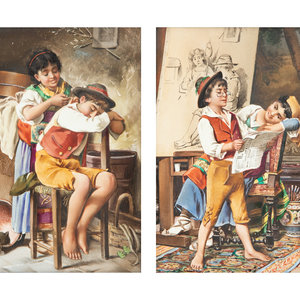 A Pair of Italian Porcelain Plaques