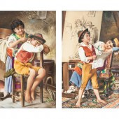 A Pair of Italian Porcelain Pl