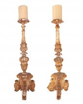 A PAIR OF ITALIAN PRICKET CAND