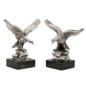 A PAIR OF ITALIAN SILVER-TONED