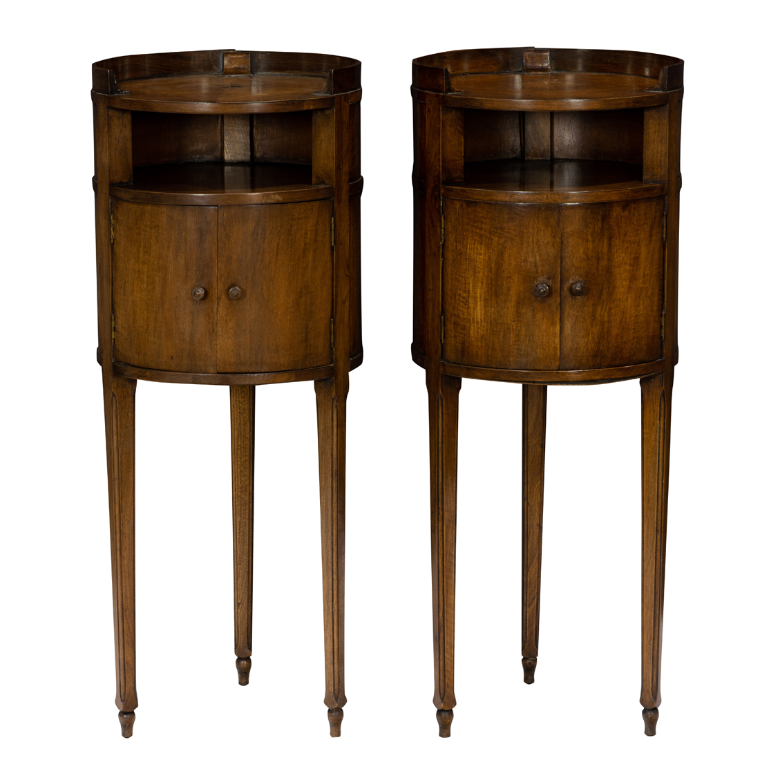 A PAIR OF ITALIAN WALNUT DRUM