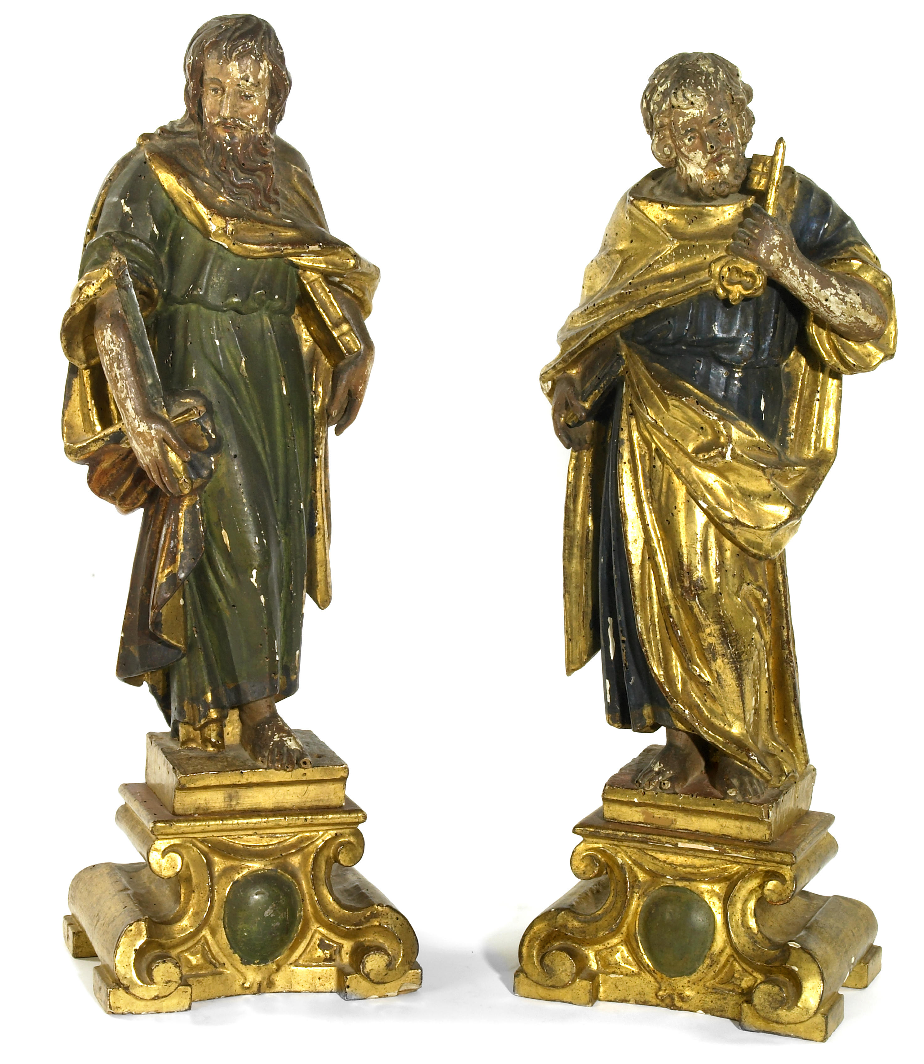 A pair of Italian/Austrian carved