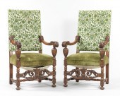 A Pair of Jacobean Style Armch