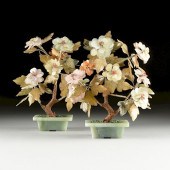 A PAIR OF JADE, ROSE QUARTZ, A
