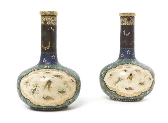 * A Pair of Japanese Totai Vases of