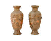 A PAIR OF JAPANESE BRONZE AND