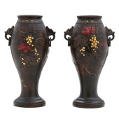 A PAIR OF JAPANESE BRONZE VASE