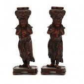 A PAIR OF JAPANESE BRONZE ONI