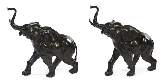 A Pair of Japanese Cast Bronze