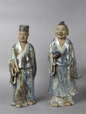 A Pair of Japanese Ceramic Shi