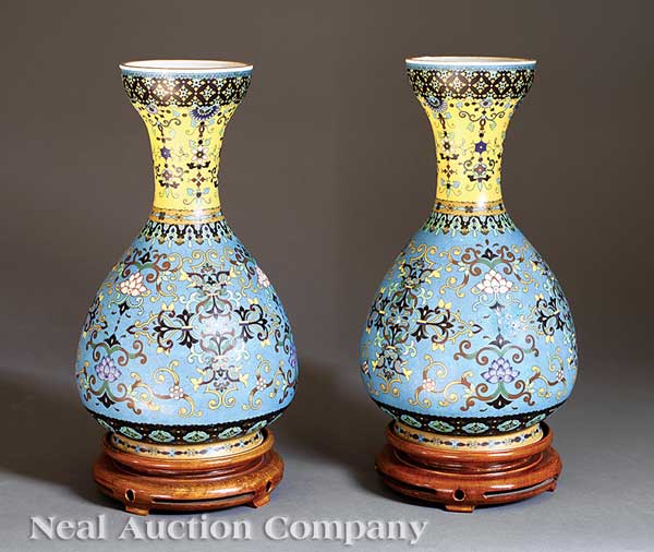 A Pair of Japanese Cloisonné Enamel