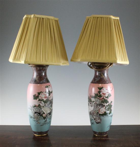 A pair of Japanese cloisonne enamel