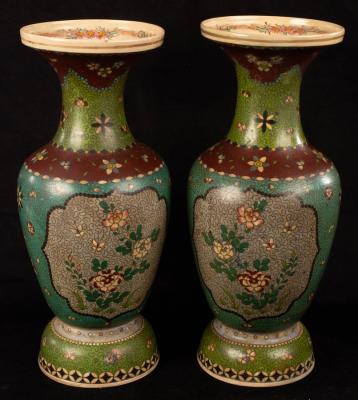 A pair of Japanese cloisonné