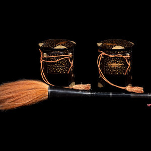 A Pair of Japanese Gold and Black