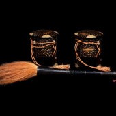 A Pair of Japanese Gold and Bl