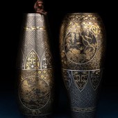 A Pair of Japanese Inlaid Iron