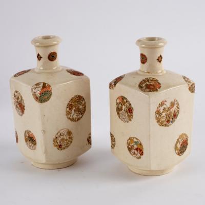 A pair of Japanese Satsuma square