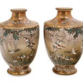 A Pair of Japanese Satsuma Vas